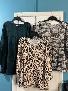 Chico’s Size 2/Large Animal Print Tops
